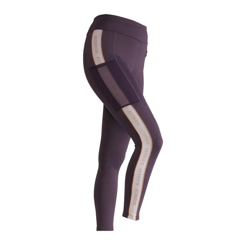 Shires Aubrion Team Shield Ladies Riding Tights - Grey